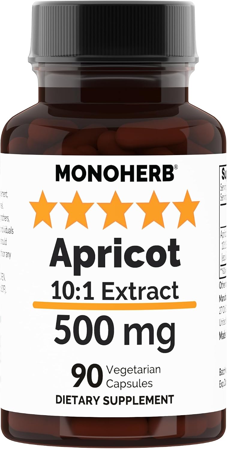 Extracto de Albaricoque 10:1 - 500 mg por Cápsula - 90 Cápsulas Vegetales - 90 Dosis