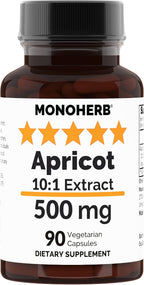 Extracto de Albaricoque 10:1 - 500 mg por Cápsula - 90 Cápsulas Vegetales - 90 Dosis