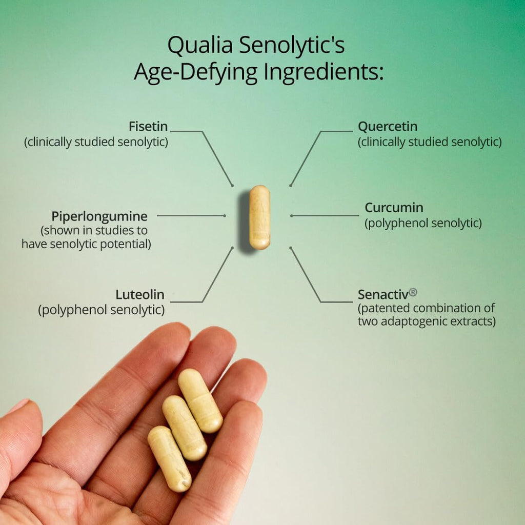Qualia Senolytic - Fórmula Senolítica Avanzada para el Apoyo a la Reparación Celular (Pack de 4)