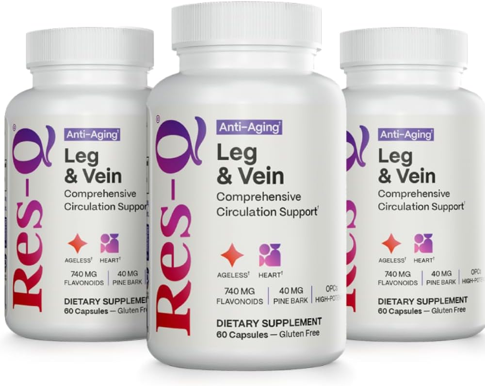 Res-Q Soporte para Piernas y Venas, 60 cápsulas, Paquete de 3