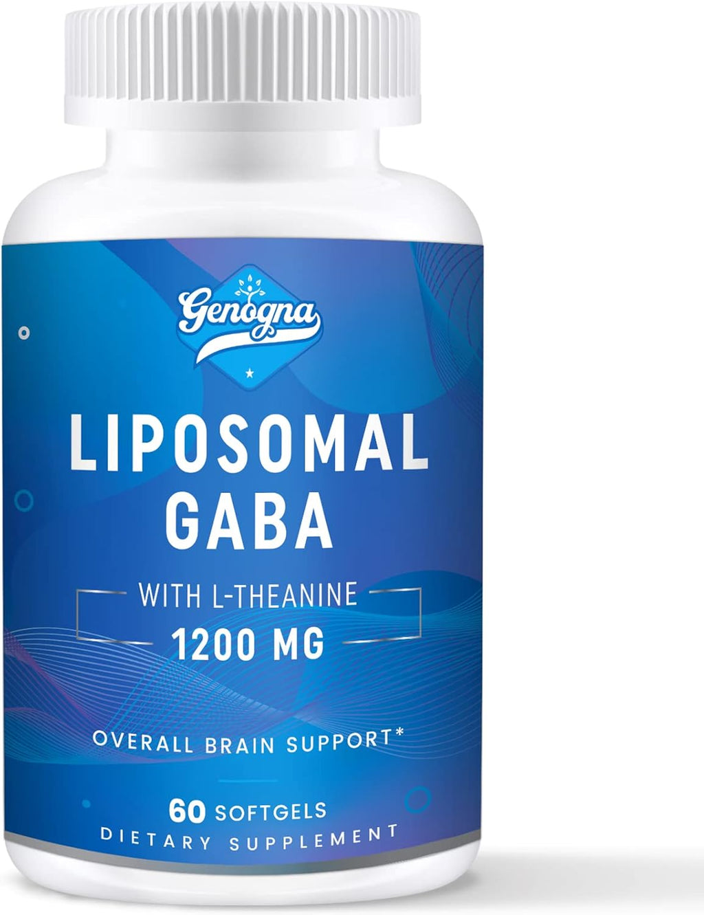 Genogna Liposomal GABA con L-Theanine 1200mg Complemento Alimenticio para Adultos (60 Cápsulas)
