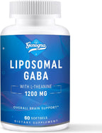 Genogna Liposomal GABA con L-Theanine 1200mg Complemento Alimenticio para Adultos (60 Cápsulas)