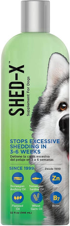 Shed-X Suplemento Líquido para Perros - 946 ml (32 oz) - Reduce la Muda con Aceite de Pescado