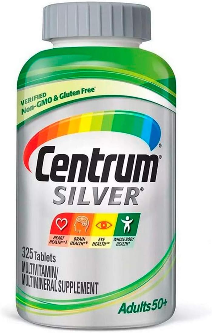 Centrum Silver Adultos 50+ 325 Comprimidos - Multivitamínico para Mayores de 50