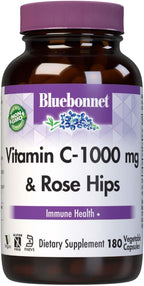 BlueBonnet Vitamina C 1000 mg con Escaramujo - 180 Cápsulas Vegetales