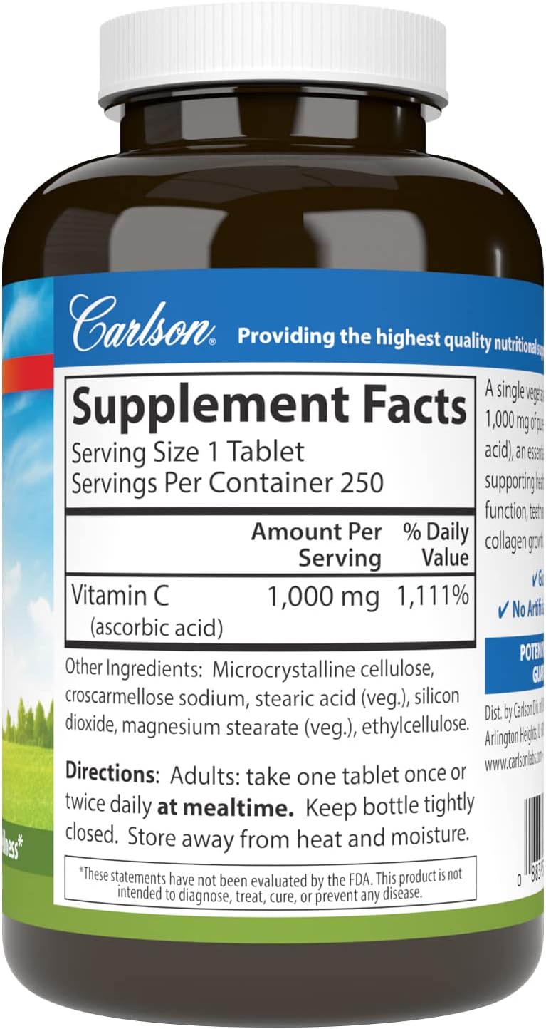 Carlson - Vitamina C 1000 mg, 250 Comprimidos