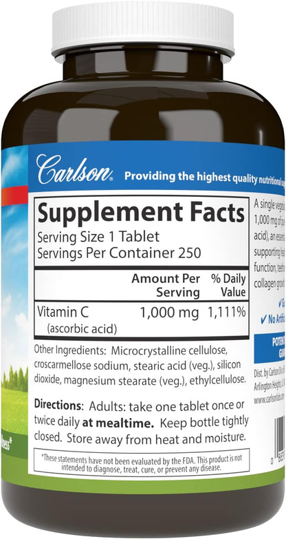 Carlson - Vitamina C 1000 mg, 250 Comprimidos – Image 2