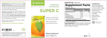 NeoLife Super C - Vitamina C con Bioflavonoides y Extractos Vegetales - 200 Comprimidos – Image 5
