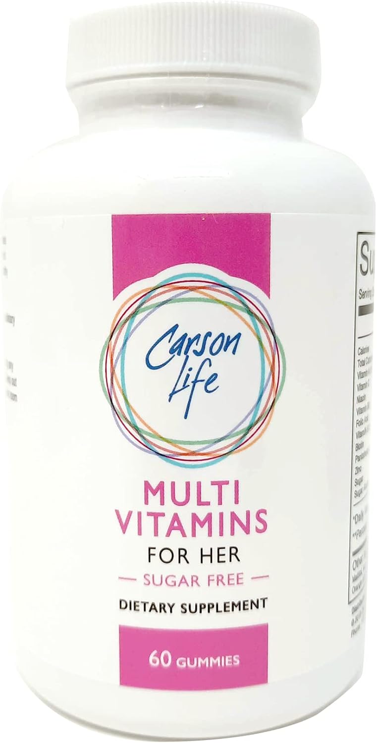Carson Life Multivitamínico en Gominolas para Mujeres - 60 Gominolas (Paquete de 2) - Sin Azúcar, Sin Gluten