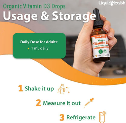 LIQUIDHEALTH Vitamina D3 4000 UI Gotas – Contribuye al funcionamiento normal de los músculos. – Image 4
