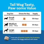 PawSafe Probióticos para Perros Masticables - 120 Unidades - Sabor Pollo y Miel