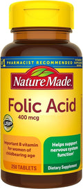 Nature Made Folic Acid 400 mcg, 250 Tablets