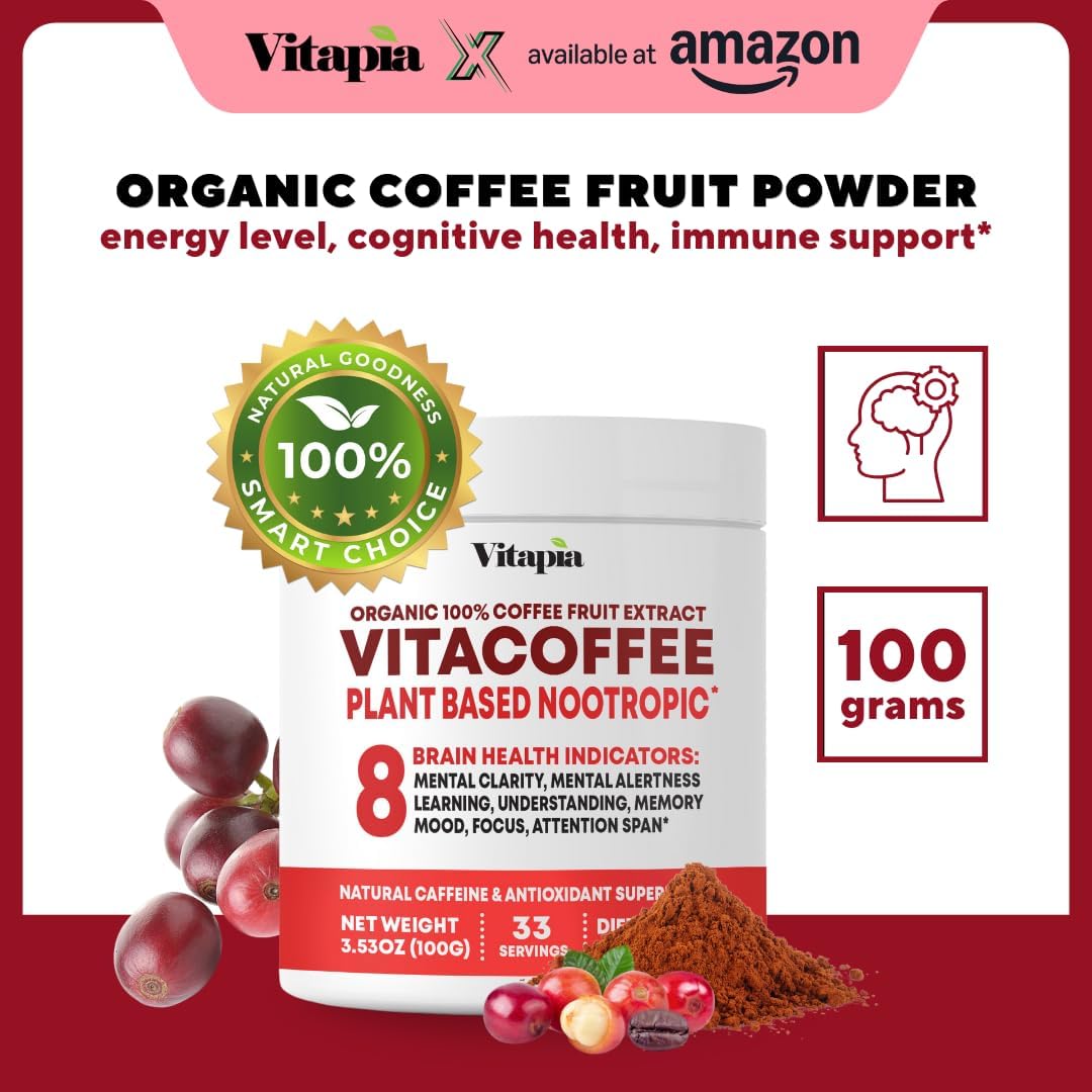 Vitacoffee Polvo de Fruta de Café con Cafeína - 100g (33 Días)