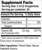 Life Solutions Vitamina B6 Piridoxina HCI 25 mg – Complemento de Vitaminas B, 60 ml