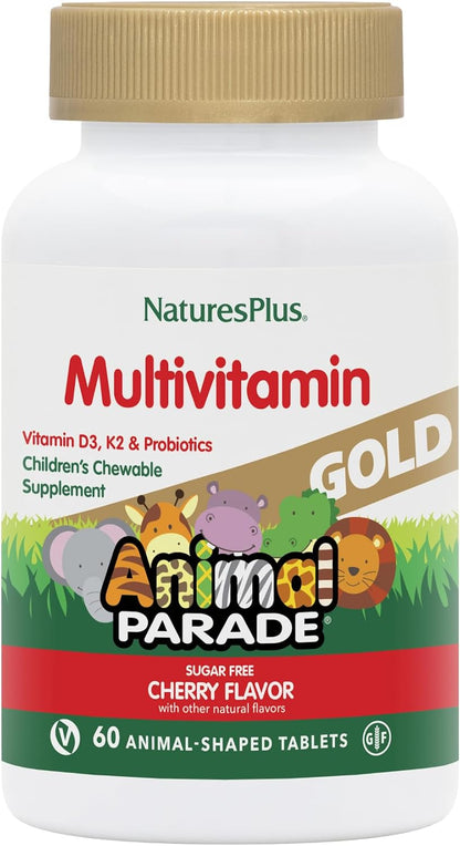 NaturesPlus Animal Parade Gold – Vitamina D3 (500 UI por comprimido): contribuye al funcionamiento normal del – Image 1