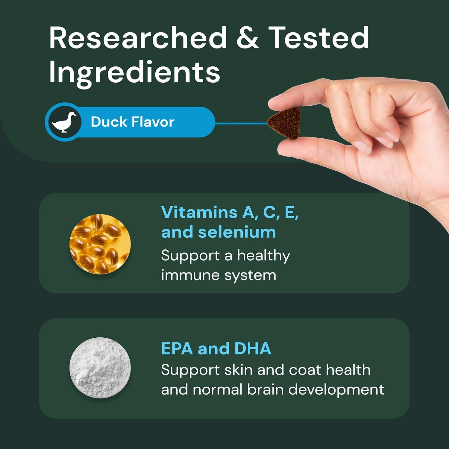 VetriScience Veterinary Strength 27+ Active Health Chews - Multivitamínico Completo para Perros - Apoyo Digestivo - Sabor a Pato - 60 Unidades