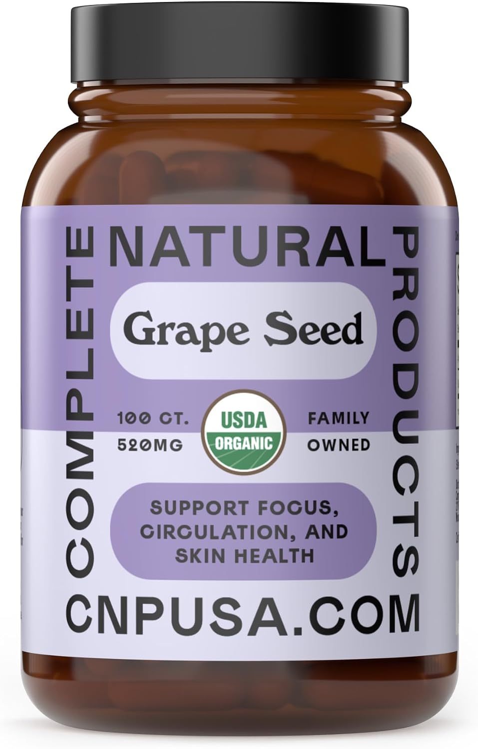 Cápsulas de Semilla de Uva Ecológicas – 520mg, 100 Cápsulas – Antioxidantes Polifenoles y OPC