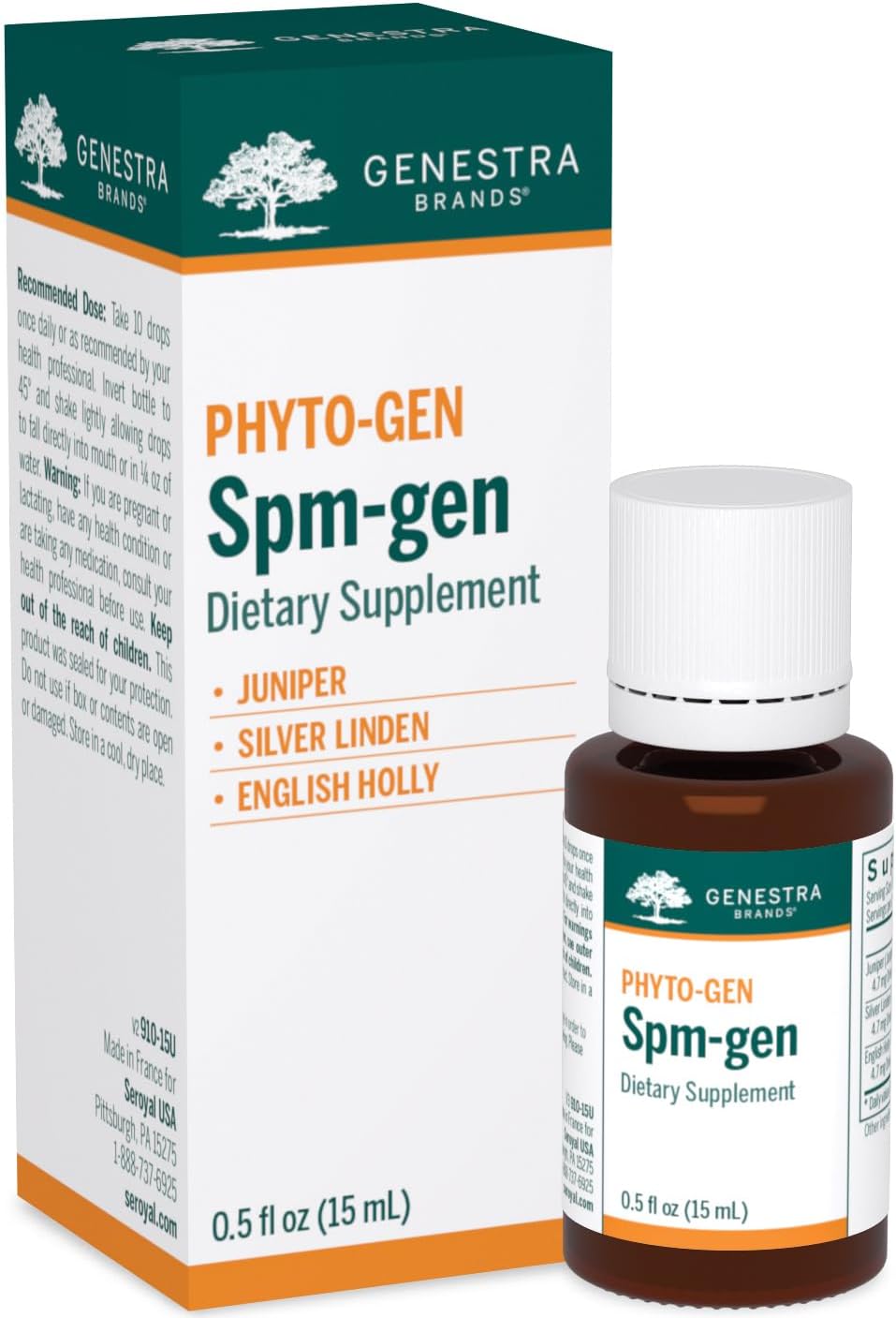 Genestra Brands SPM-gen | Suplemento Herbal de Enebro, Tilo Plateado y Acebo Inglés | 15 ml