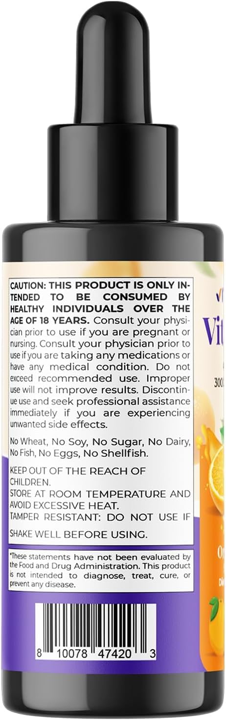 Vitamatic Vitamina A Líquida sin Azúcar 10000 UI (3000 mcg) como Palmitato de Retinilo - 59 ml (2 FL OZ)