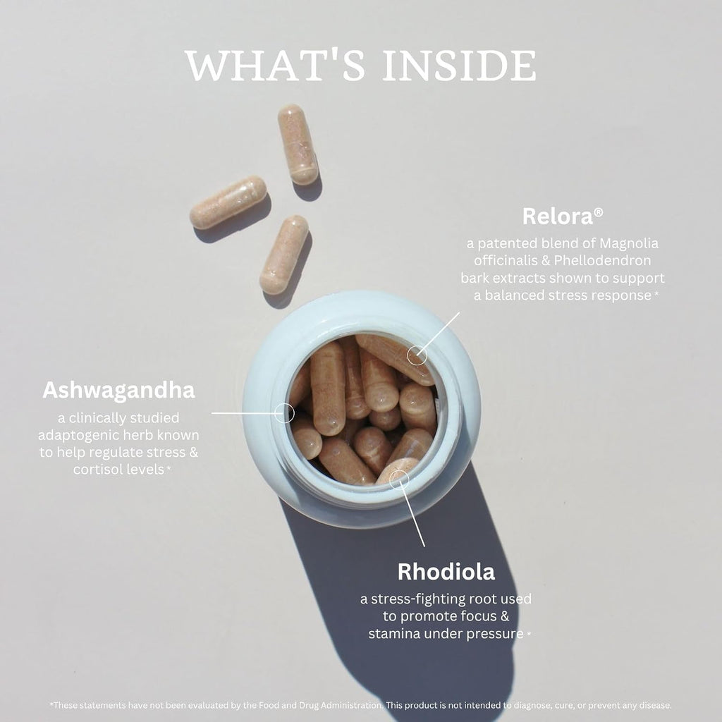 VTC VitaTradingCo. Cortisol Stress Complex | Mezcla de Hongos y Hierbas Adaptogénicas | con Relora y Ashwagandha Estudiados Clínicamente | Apoyo Adrenal y Anímico | 90 Cápsulas Veganas