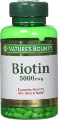 Nature's Bounty Biotina 5000 mcg, 60 Comprimidos de Disolución Rápida (Paquete de 2)