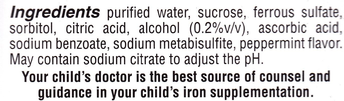 Lannett Ferrous Sulfate Drops 50 ml - Suplemento de Hierro con Sabor a Menta (Pack de 6)