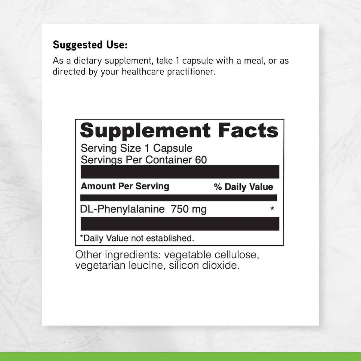 DAVINCI Labs DL-Phenylalanine, 750 mg, 60 Cápsulas Vegetarianas - Suplemento de Aminoácidos – Image 6