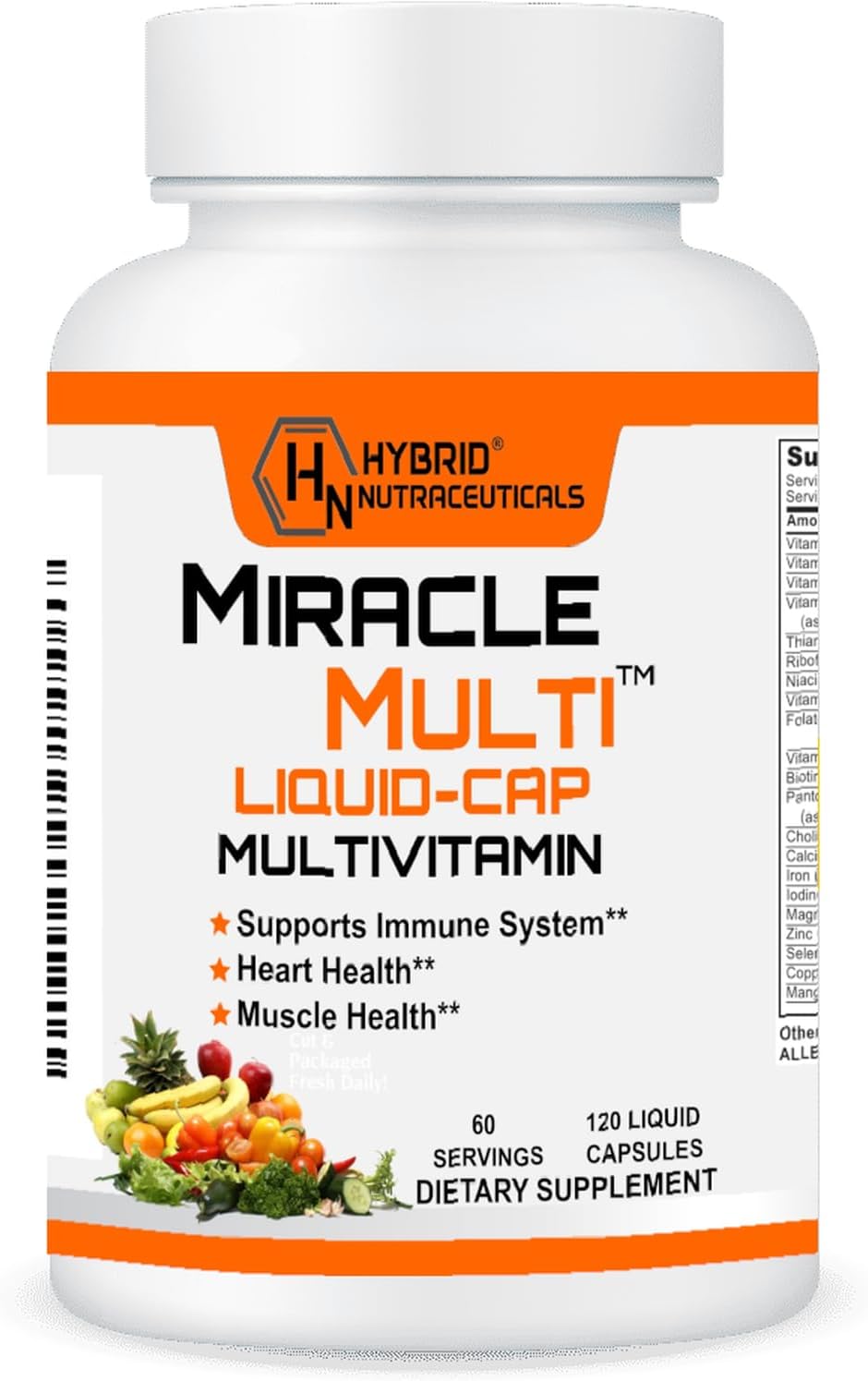 Multivitamínico Líquido Multi para Hombres y Mujeres - Mezcla Completa de Alimentos Integrales con CoQ10, B12, 42 Superalimentos y Enzimas - 120 Cápsulas Blandas