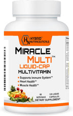 Multivitamínico Líquido Multi para Hombres y Mujeres - Mezcla Completa de Alimentos Integrales con CoQ10, B12, 42 Superalimentos y Enzimas - 120 Cápsulas Blandas