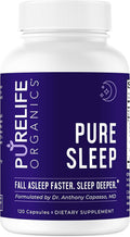 PureLife Organics Pure Sleep - Suplemento para el Sueño Profundo - 30 Días - 120 Cápsulas Veganas y Sin Gluten - Formulado por Médico