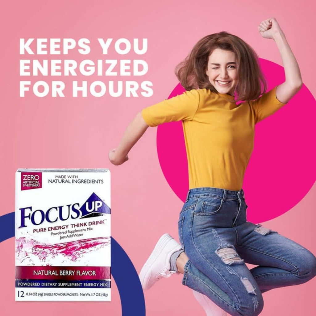 FocusUP Think Drink – Suplemento Natural para la Energía y Concentración, 12 Sticks
