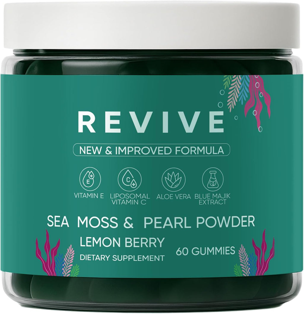 Balmbare Revive Gummies - Gominolas de Musgo Marino con Vitamina C y E, Aloe Vera y Perla - 60 Ud.