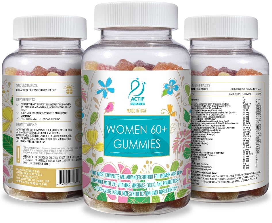 ACTIF Women Age 60+ Gummies Multivitamínico con Probióticos - 90 Gominolas