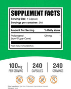 BulkSupplements Policosanol 100mg Cápsulas - De Caña de Azúcar - 240 Cápsulas