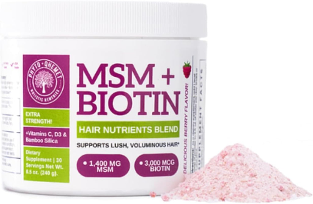Qhemet Biologics MSM + Biotina Mezcla en Polvo para el Cabello - 241 g