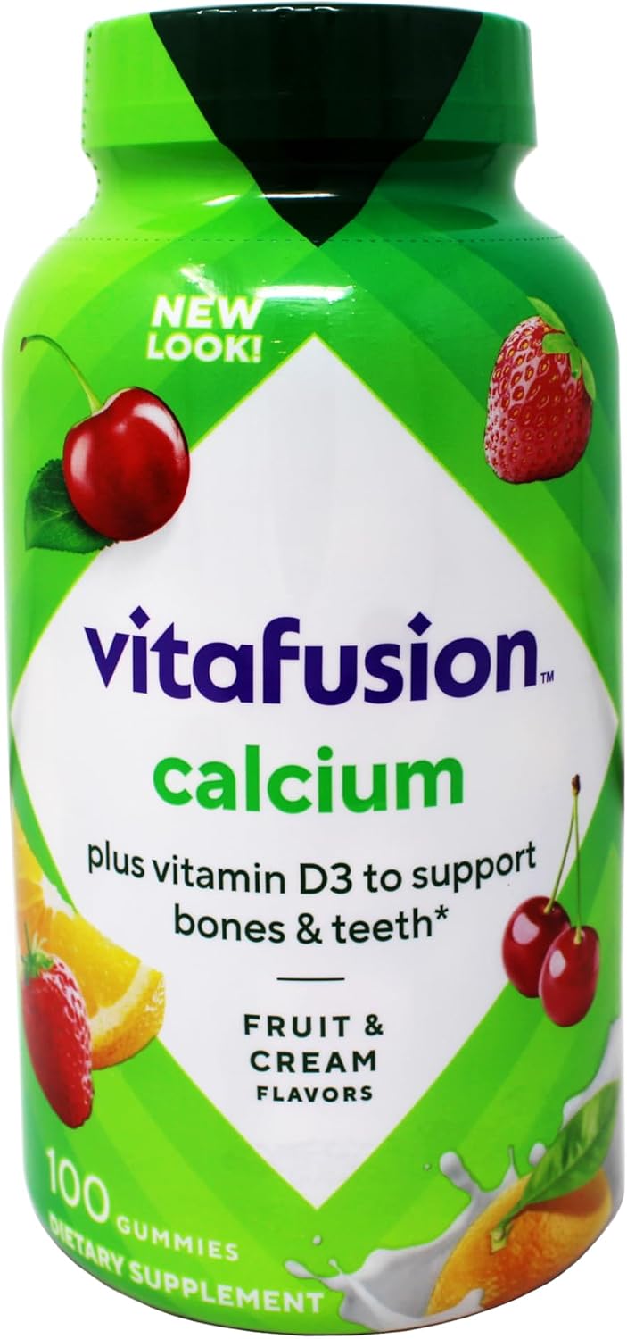 Vitafusion Calcium Adult Gummy Vitamins, 100 Gominolas de Calcio con Vitamina D