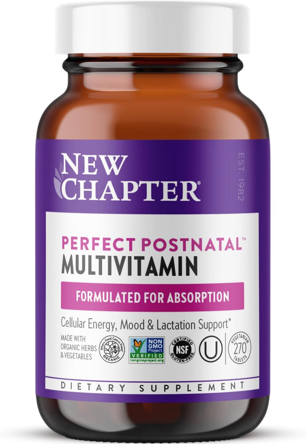 New Chapter - Multivitamínico Posparto y Lactancia, 270 Cápsulas