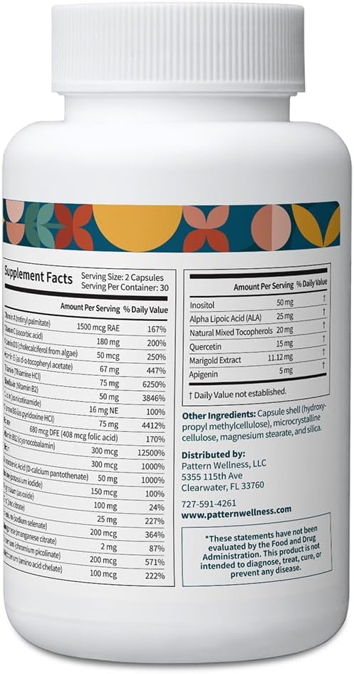 Pattern Wellness Multivitamínico Completo para Hombres y Mujeres – 60 Cápsulas Veganas