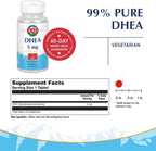 KAL DHEA 5 mg Comprimidos - Suplemento de DHEA Pura para Mujeres y Hombres, 99.5% Pureza, Vegetariano - 60 Comprimidos
