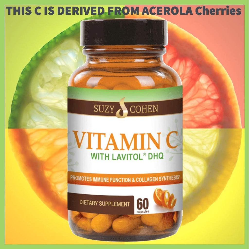Vitamina C Natural de Acerola con Lavitol DHQ y Bioflavonoides - 250 mg, 60 Cápsulas