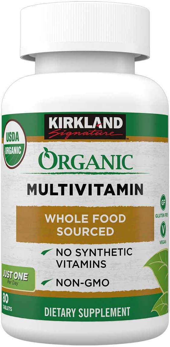 Kirkland Signature Multivitamínico Orgánico USDA, 80 Comprimidos Recubiertos