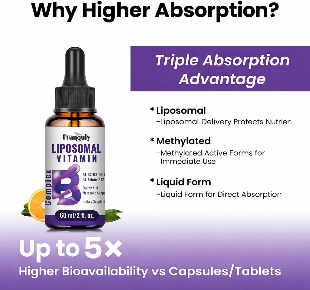 Complejo B Liposomal Líquido con Metilcobalamina y Folato, 60 ml