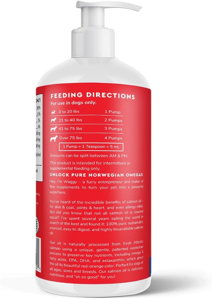 Wonder Paws Aceite de Salmón para Perros – Omega 3 EPA y DHA – 946 ml