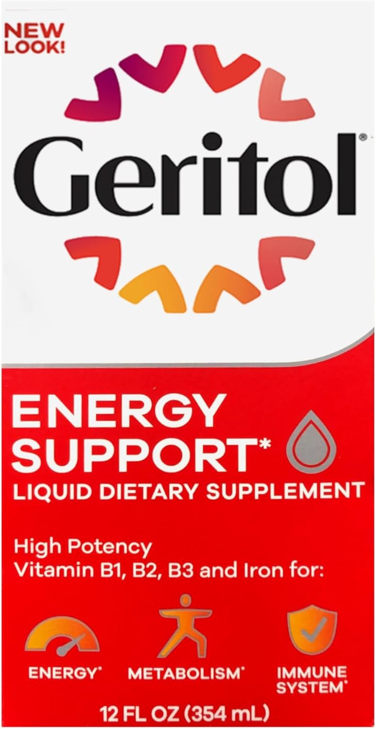 Geritol Suplemento Líquido, Vitaminas B y Hierro, 355 ml