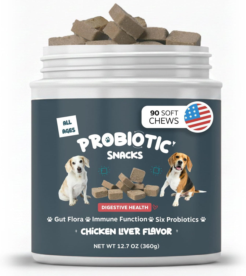 Bruno & Lukas Probióticos Masticables para Perros – Salud Digestiva y Apoyo Inmunológico – 90 Chews