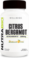 NutraBio Extracto de Bergamota Cítrica Bergamonte® 1000mg, 90 Cápsulas