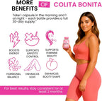 Colita Bonita – Aguaje, Black Maca & Fenugreek Pills – Natural Booty Growth & Hip Shaping Supplement – 60 Cápsulas