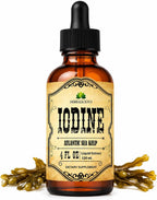 HERBALICIOUS Gotas de Yodo – Yodo Natural de Alga Kelp – Suplemento para Tiroides, Energía, Digestión y Defensas – Fórmula Orgánica No-GMO – 118 ml