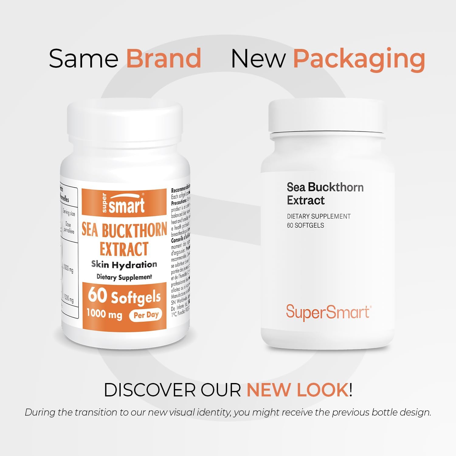 Supersmart Sea Buckthorn Extract 500mg with Omega 7 - 60 Softgels