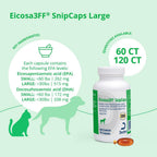 Eicosa3FF SnipCaps Omega 3 Ácidos Grasos Libres Cápsulas para Perros - Grandes, 60 unidades